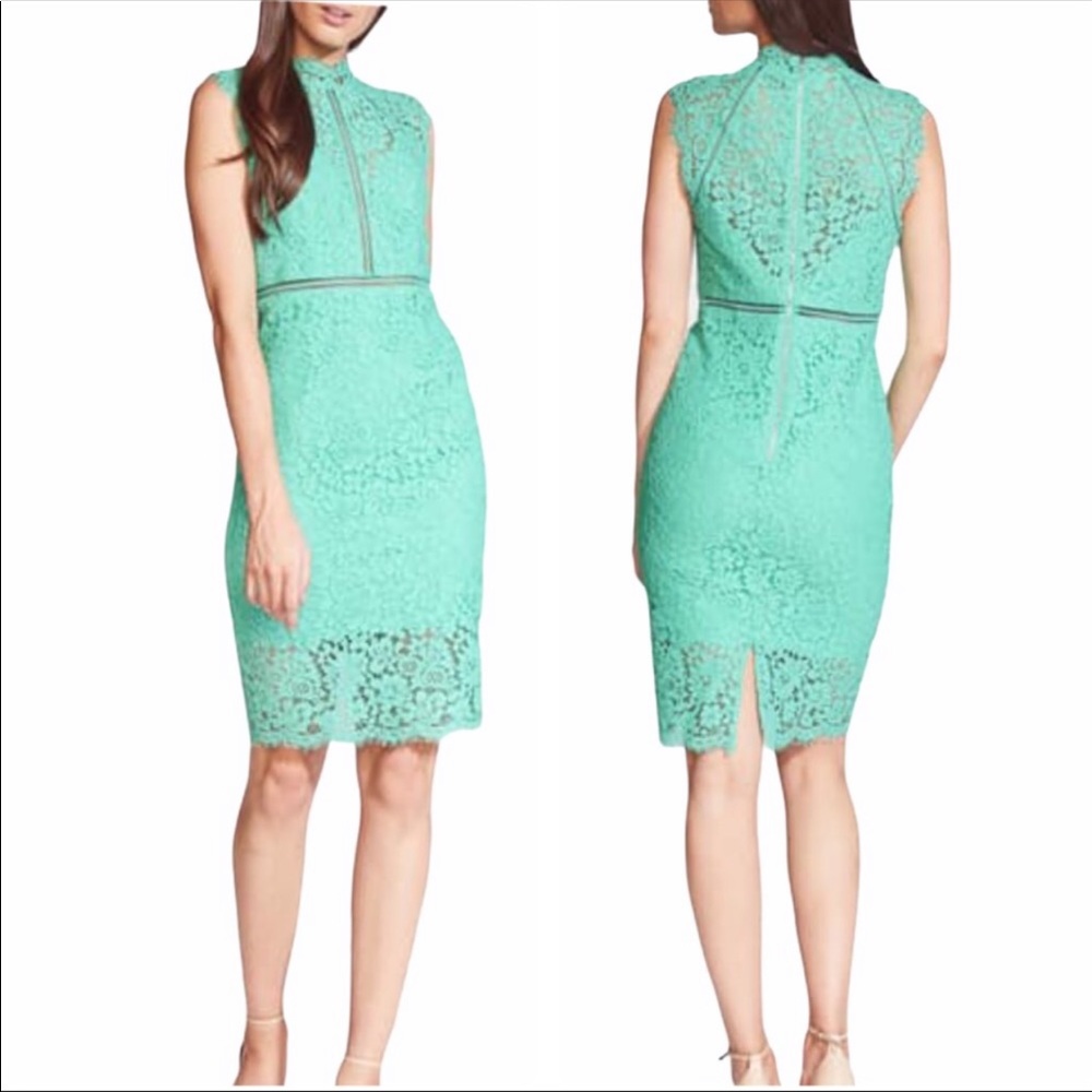 NEW Bardot Lace Sheath Cocktail Dress Green 10